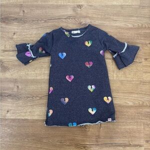 Appaman Kathleen Dress Blue with metallic hearts